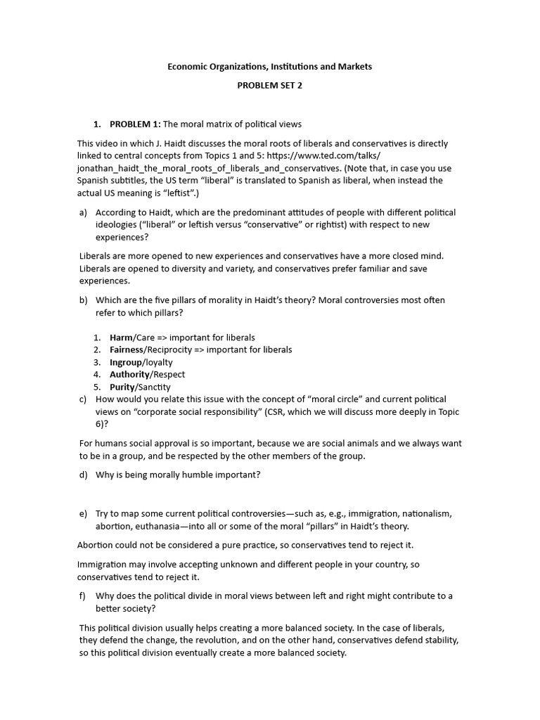Economic organizations problem set 2 pdf conservatism behavioural