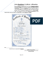 American Christen Beneficiary Certificate
