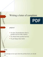 Writing a letter of complaint