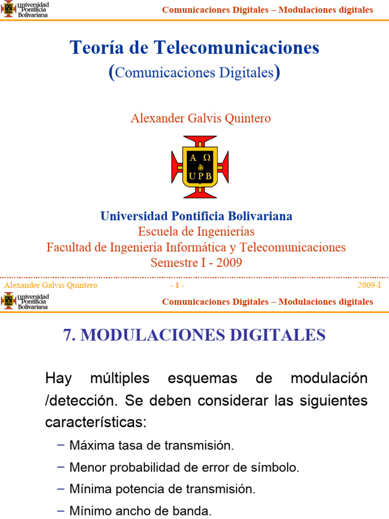 Modulaciones Digitales en Telecomunicaciones | PDF | Modulación ...