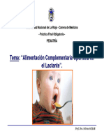 Alimentación Complementaria Pediatría - DRA. SILVINA SCHAB