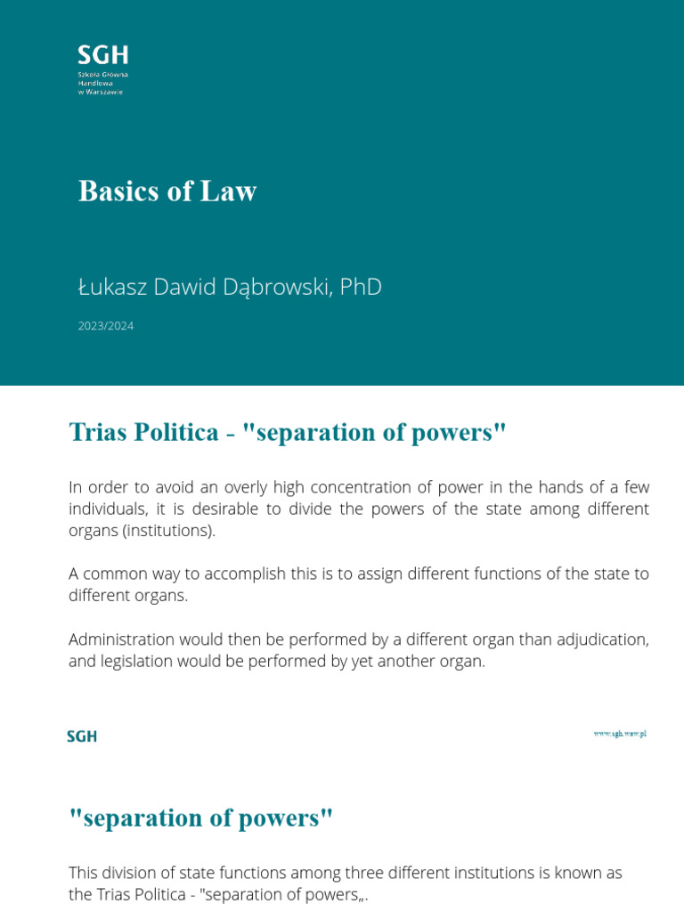 Understanding Separation of Powers in Law | PDF | Separation Of Powers ...