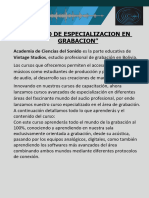 Curso de Especializacion en Grabacion