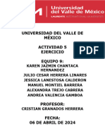 Universidad Del Valle de México Actividad 5 Ejercicio Equipo 9