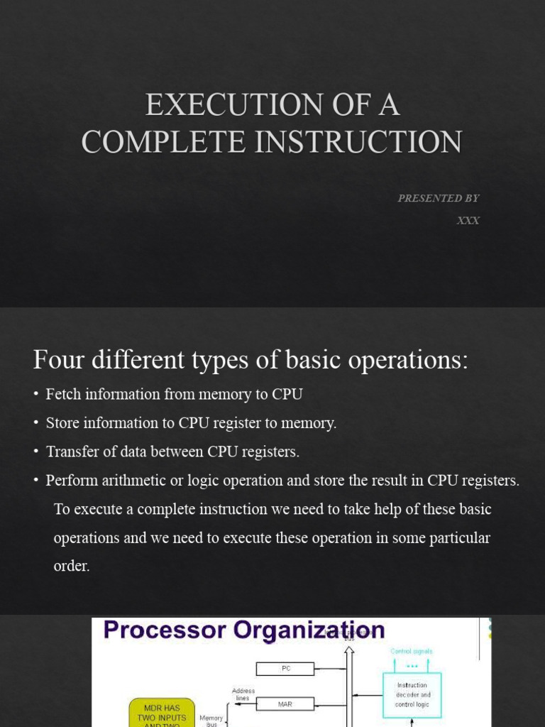 Execution of A Complete Instruction (Computer Organisation), Computer ...