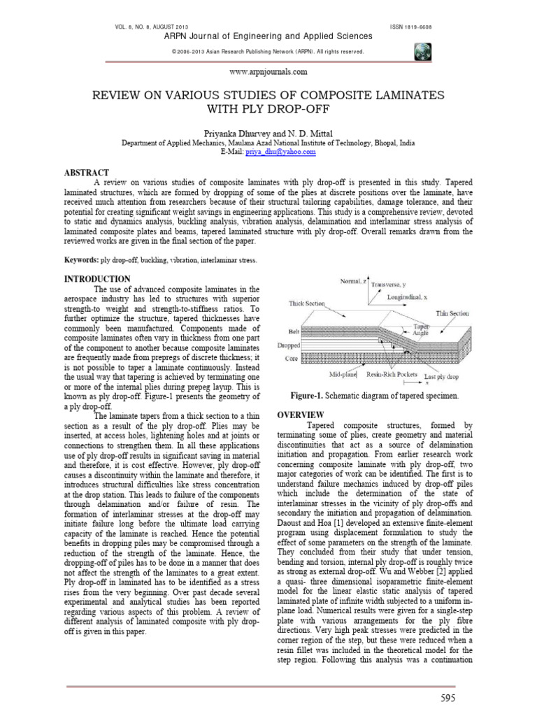 Review of Composite Laminates with Ply Drop-Off | PDF | Stress ...