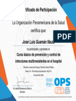 Curso Básico de Prevención y Control de Infecciones Multirresistentes en El Hospital-Certificado Del Curso 4261119