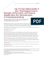 The Relationship of Knee-Related Quality of - Life With Function, Psychological Factors, - Strength, Performance, and Postural - Stability After ACL Reconstruction - A Cross-Sectional Study