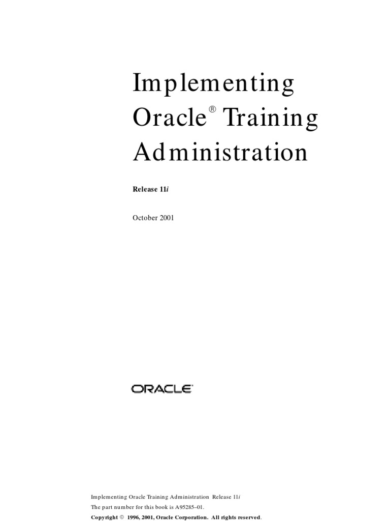 Implementing Oracle Training Administration: Release 11i | PDF | Oracle ...