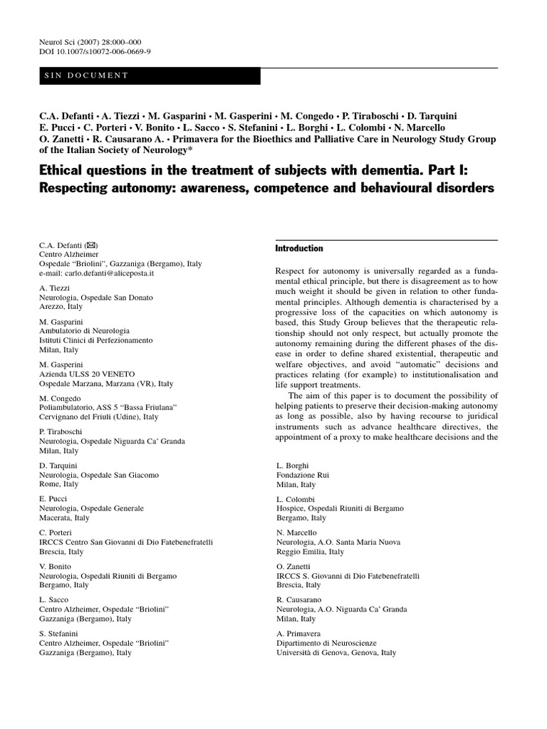 Ethical Issues in Dementia Care | PDF | Dementia | Alzheimer's Disease