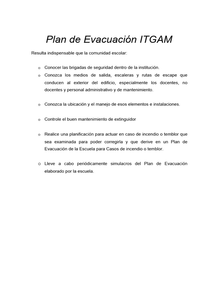 Plan de Evacuación Contra Incendios | PDF | Defensa Civil | edificio