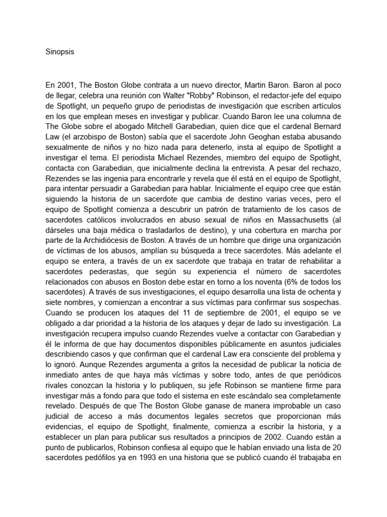 Investigación de abusos en Boston Globe | PDF