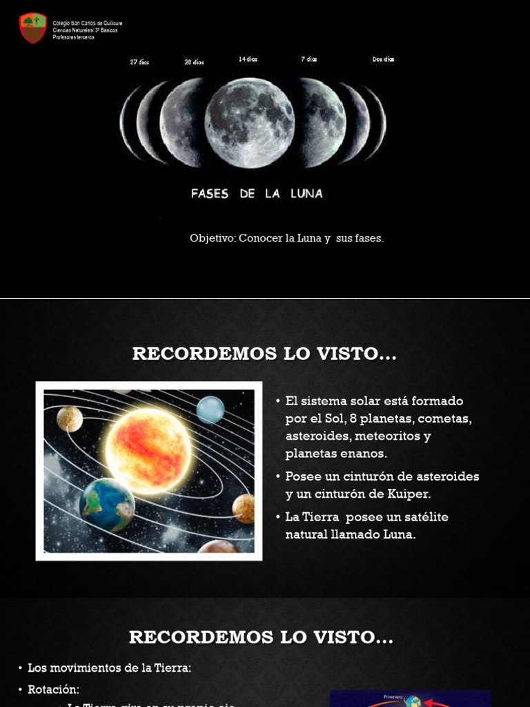 Fases de la Luna para 3º Básico | PDF | Luna | Ciencias fisicas
