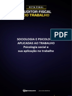 SOCIOLOGIA E PSICOLOGIA APLICADAS AO TRABALHO - Psicologia social e sua aplicação no trabalho