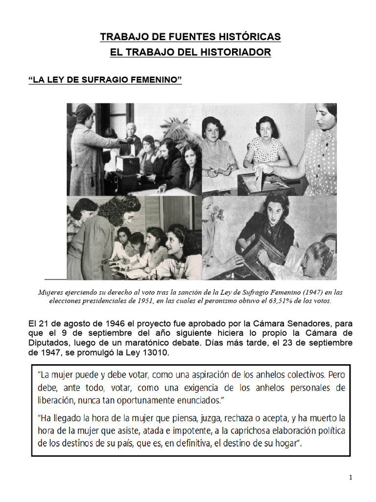 Sufragio Femenino | PDF | Sufragio de las mujeres | Mujer