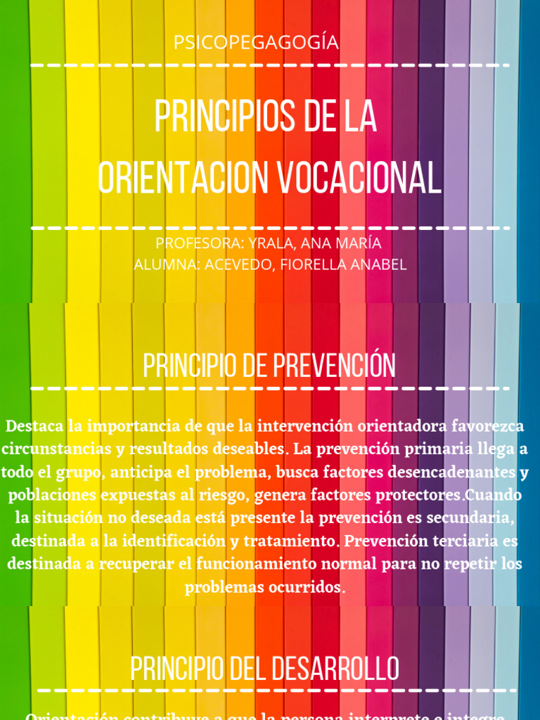 Principios de la Orientación Vocacional | PDF