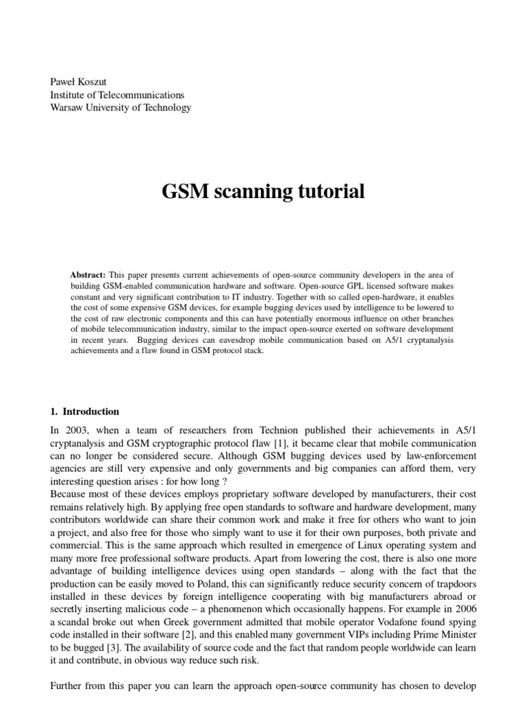 GSM Scanning Tutorial | PDF | Radio Spectrum | Gsm