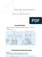 Anthropometric for person on wheelchair
