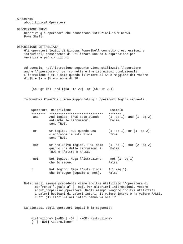 About Logical Operators - Help | PDF