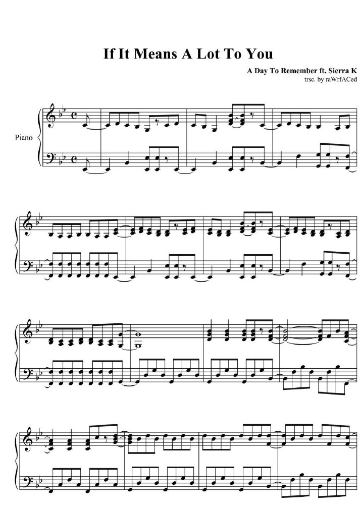 If It Means A Lot To You - Sheet Music | PDF
