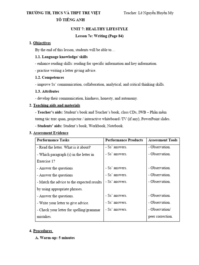 Grade 11-Unit 7-Lesson 7e (Writing) | PDF | Dieting | Calorie Restriction