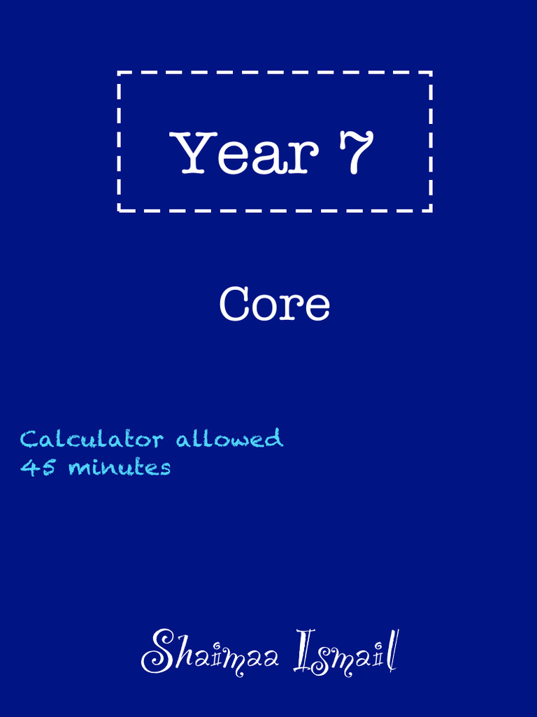Year 7 Autumn Core A | PDF | Numbers | Shape