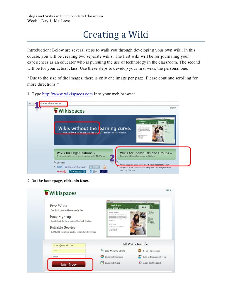 Creating Wikis for Classroom Use | PDF