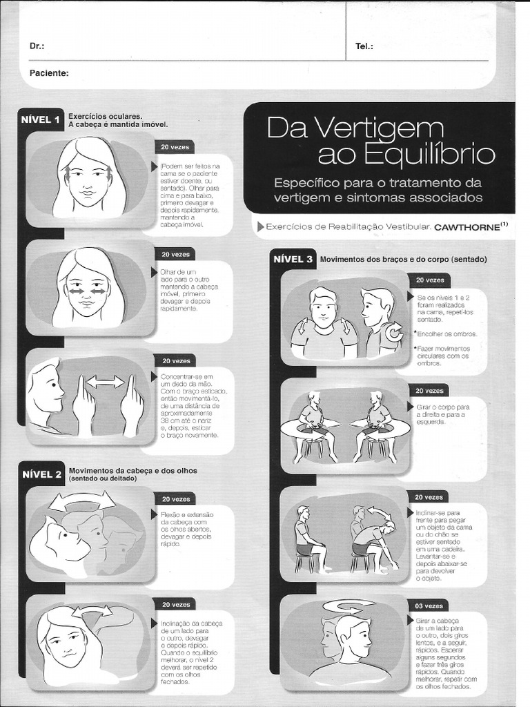 Exercícios de Reabilitação Vestibular | PDF