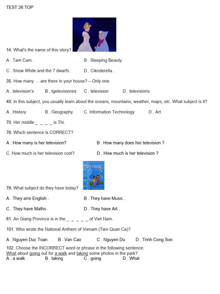 Test 26 Top | PDF