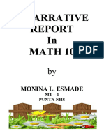 NARRATIVE - ACCOMPLISHMENT REPORT in Math 10 SY 2018 - 2019