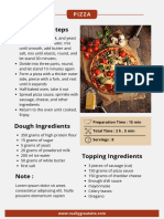 White Simple Modern Pizza Recipe Card