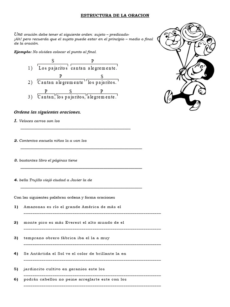 ESTRUCTURA DE LA ORACION | PDF | Sistema solar