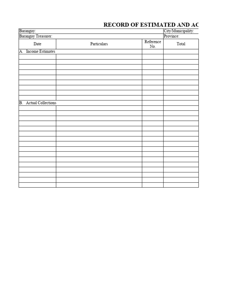 Income Estimates and Actuals Record | PDF