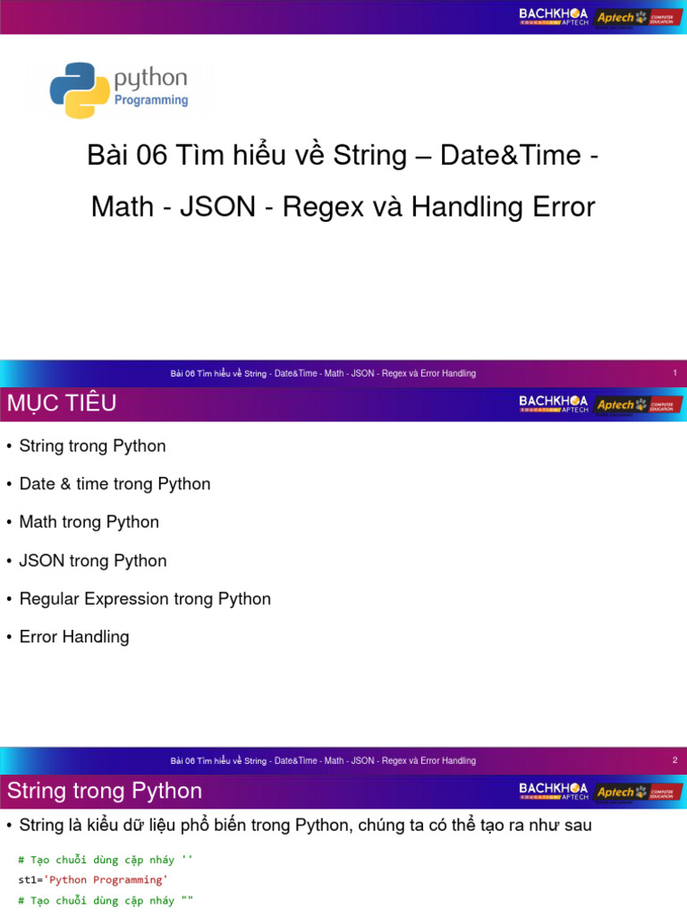 Bài 06 - Tìm hiểu về String - Date - Math - JSON - Regex và Handling ...