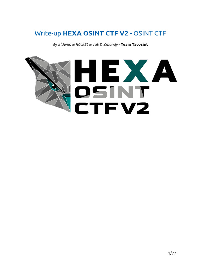 HEXA OSINT CTF V2 Write-up | PDF | Directory (Computing) | Cryptocurrency