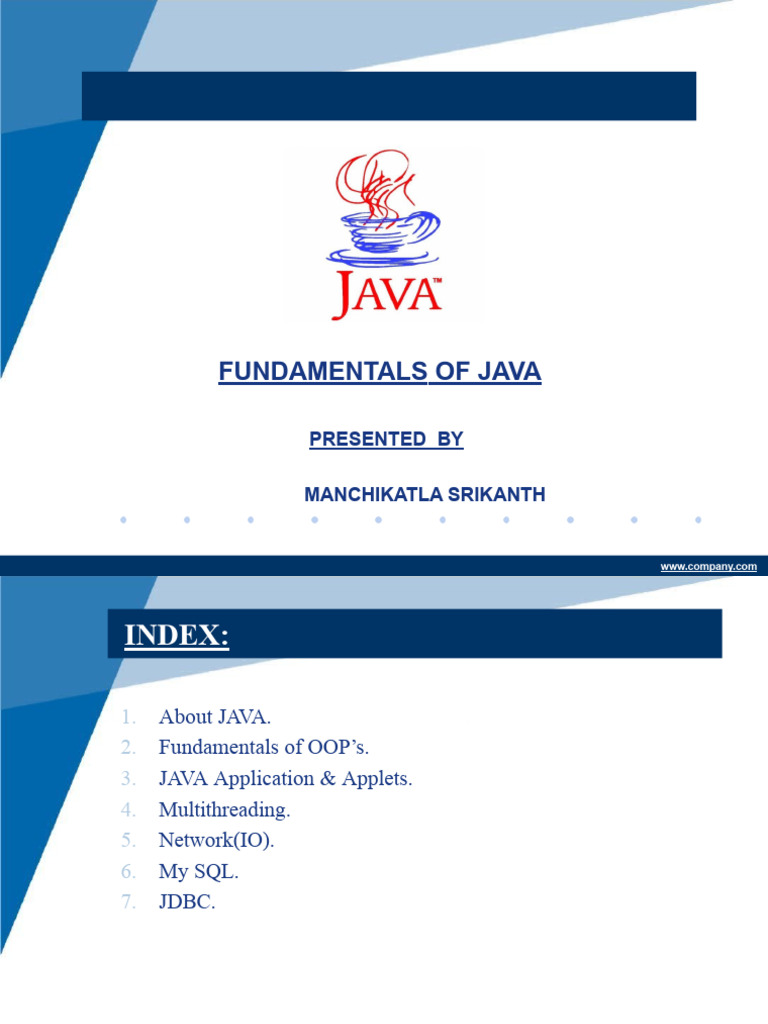 Java Fundamentals | PDF | Java (Programming Language) | Object Oriented ...