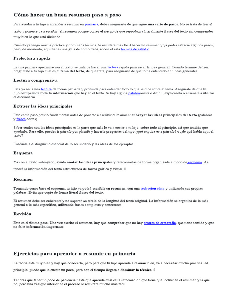 Cómo Hacer Un Buen Resumen Paso A Paso | PDF | Aceite de oliva | Deportes