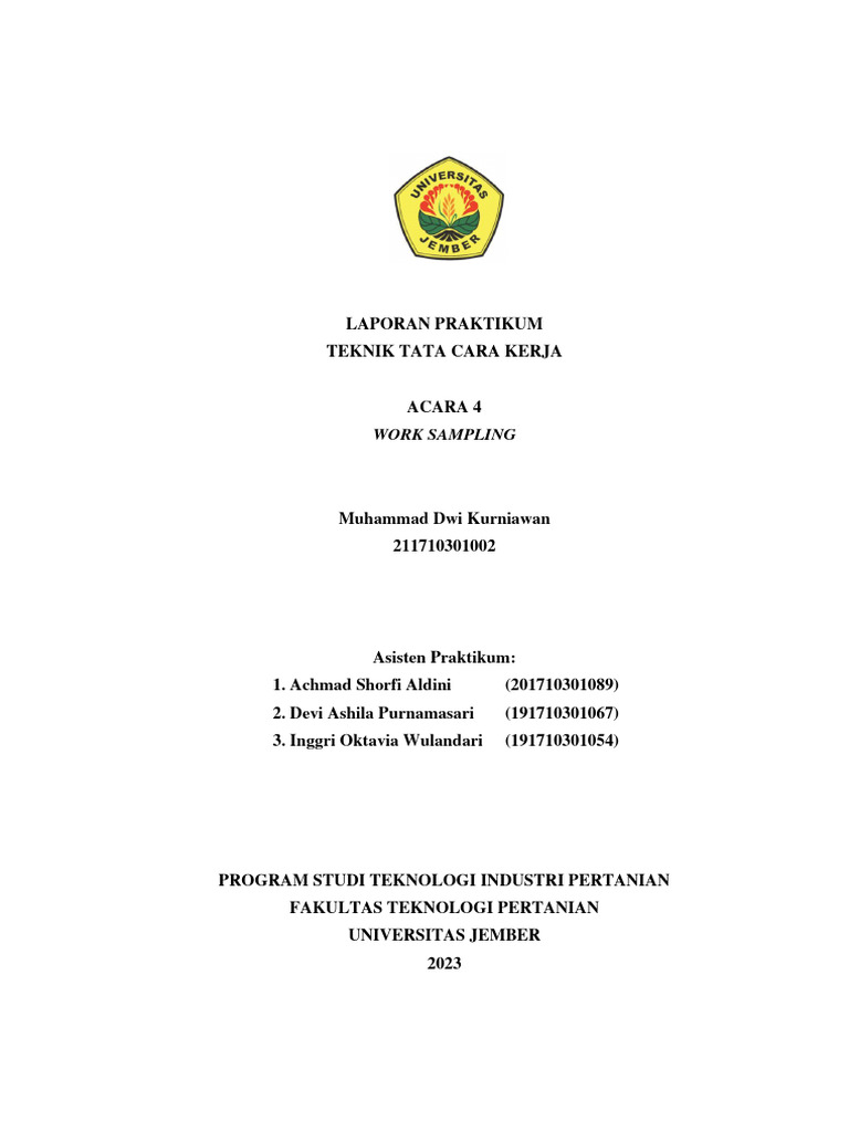Metode Work Sampling untuk Produktivitas | PDF