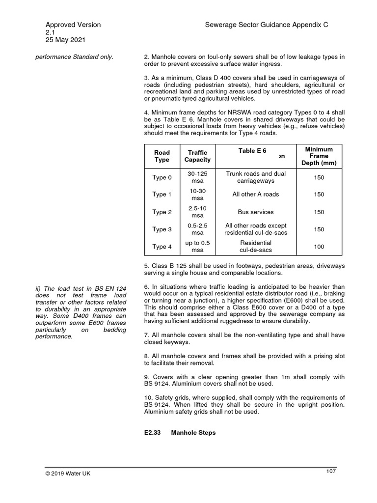 Sewerage Sector Guidance Appendix C | PDF | Screw | Concrete
