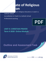 A. Outline and Assessment Task - Unit 4 Christian Prayer