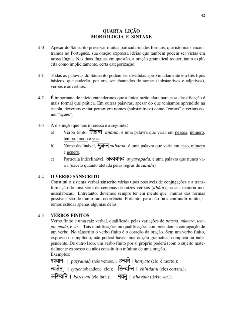 Morfologia e Sintaxe do Sânscrito | PDF | Assunto (gramática) | Linguística