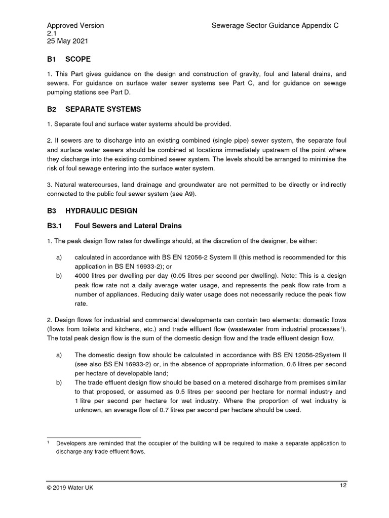 Sewerage Sector Guidance Appendix C | PDF | Sanitary Sewer | Sewerage