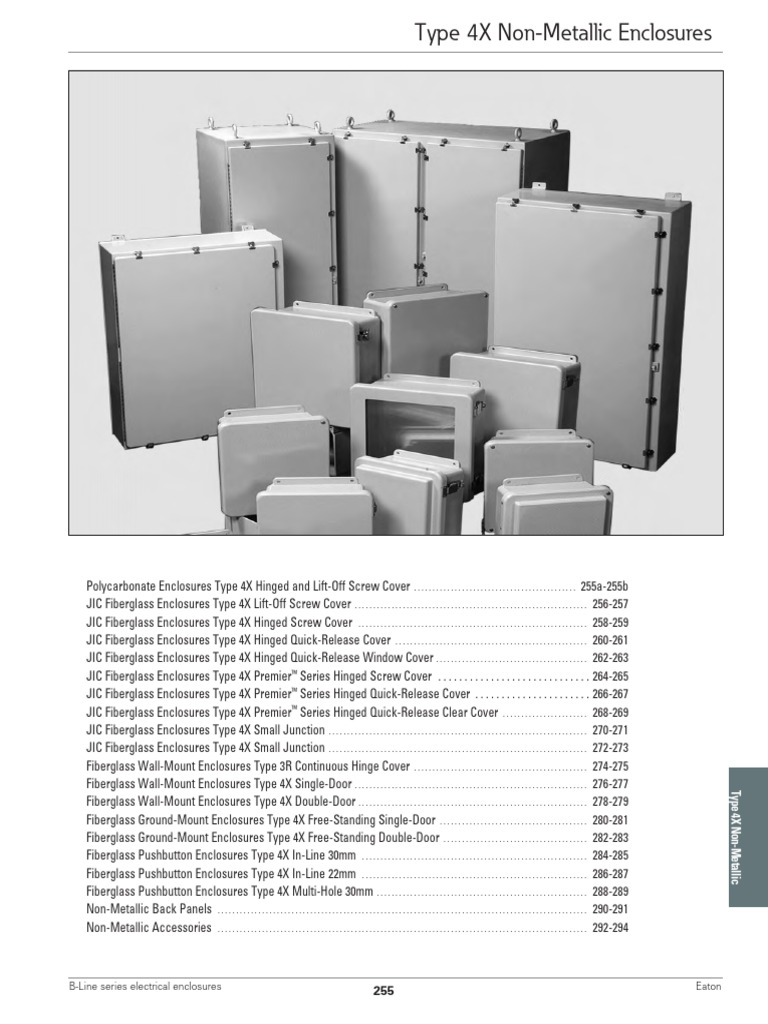 B Line Series Type4x Fiberglass Enclosure Catalog Section | PDF ...