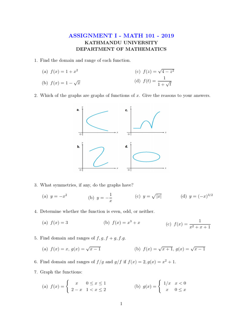 Assignment I Math111 Pdf Mathematics Mathematical Analysis
