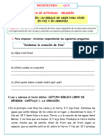 Ficha Religion-La Creación Un Regalo de Amor para Vivir en Paz y en Armonía