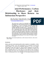 Environmental Performance, Carbon Emission Disclosure and their Relationship to Share Return An Indonesian Perspective