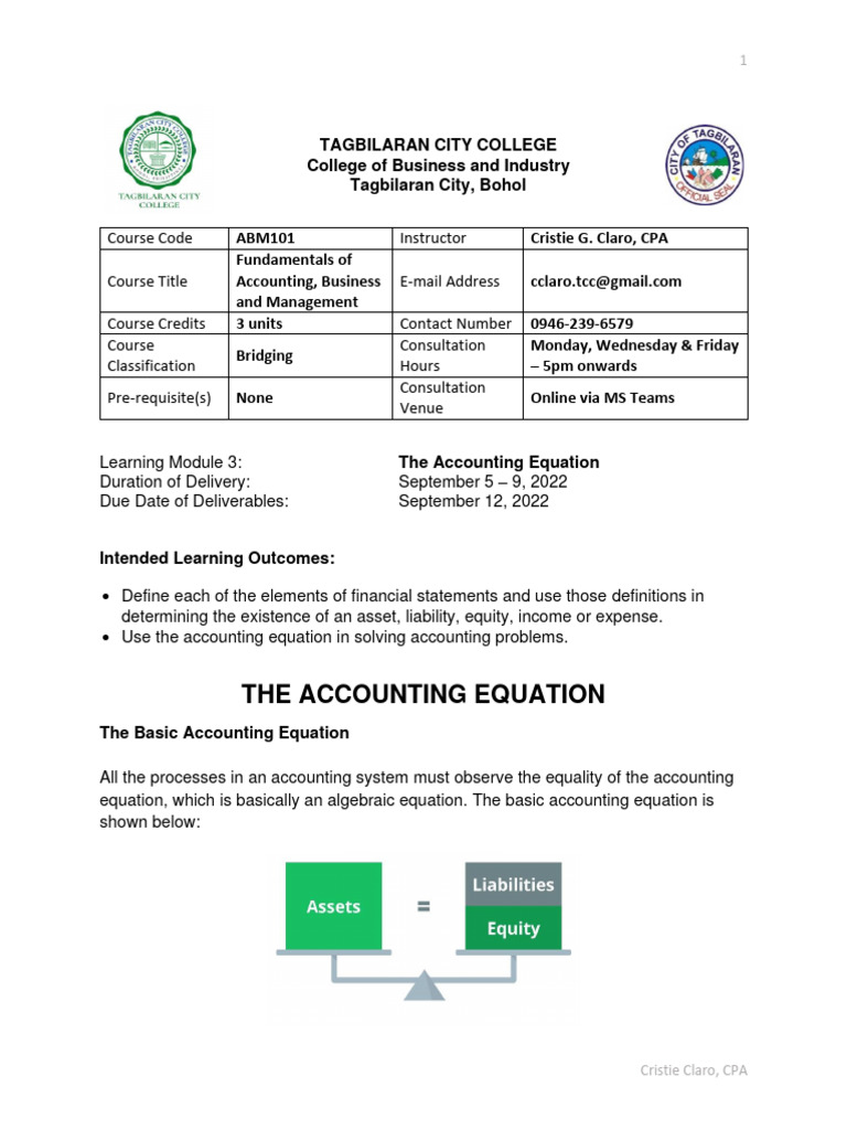 Understanding the Accounting Equation | PDF | Expense | Equity (Finance)