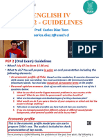 English Iv - Pep 2 & Quiz 2 (Oral Exam) Guidelines