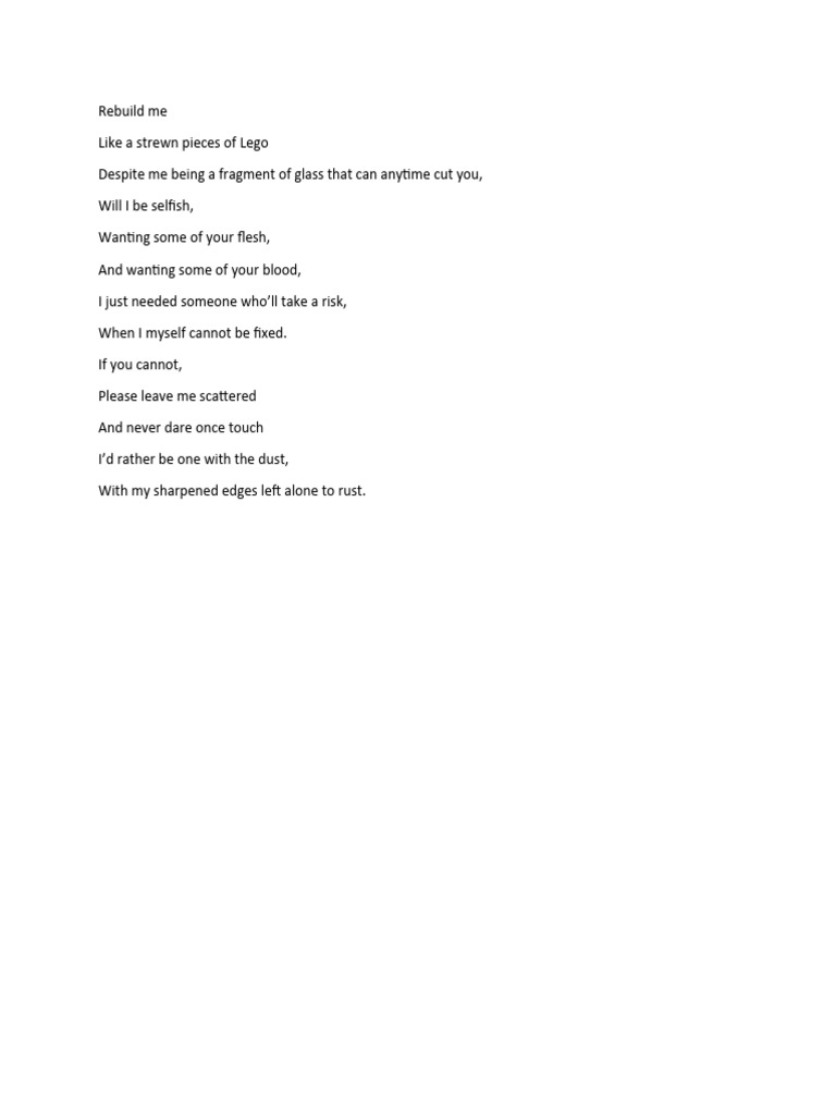 Rebuilding Fragments of Self | PDF