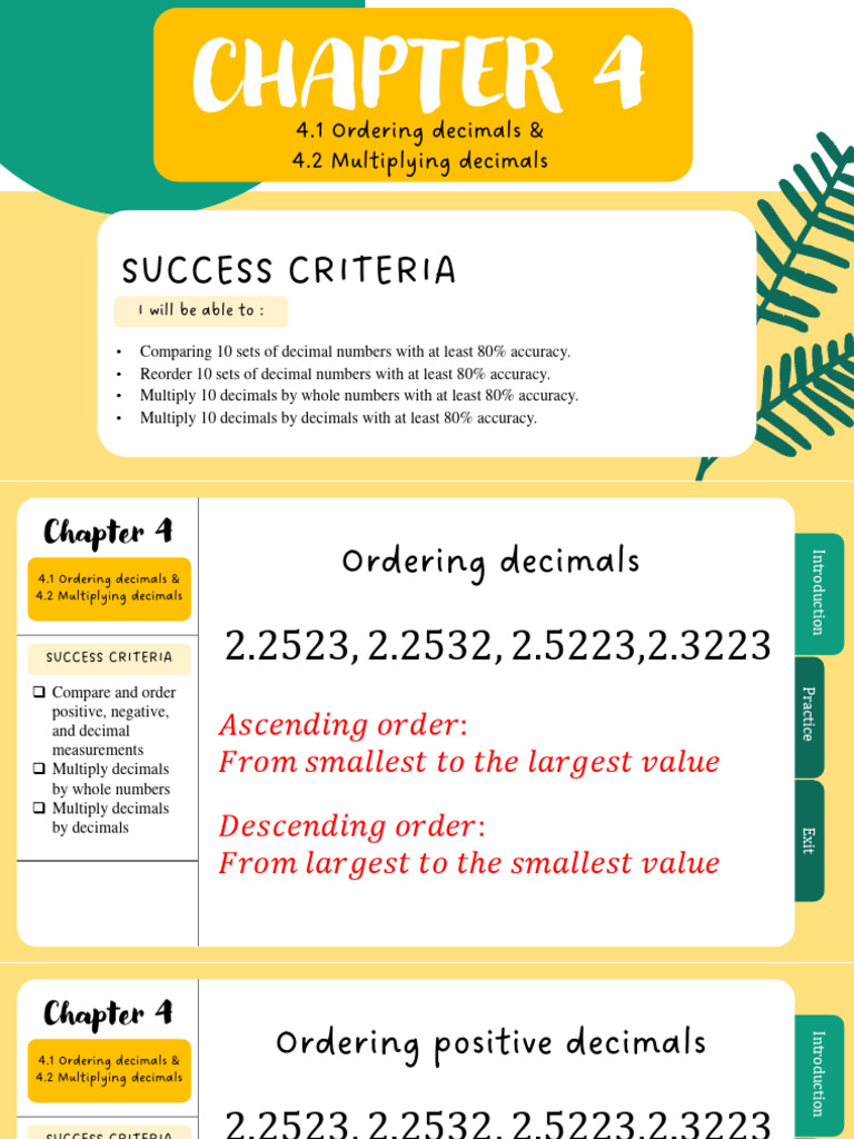 Ordering and Multiplying Decimals | PDF | Decimal | Multiplication